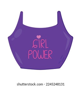 girl power sport bra icon on white background