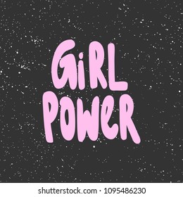 Girl power. Sticker for social media content. Vector hand drawn illustration design. Bubble pop art comic style poster, t shirt print, post card, video blog cover