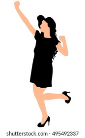 Girl power! Strong and confident woman, winner