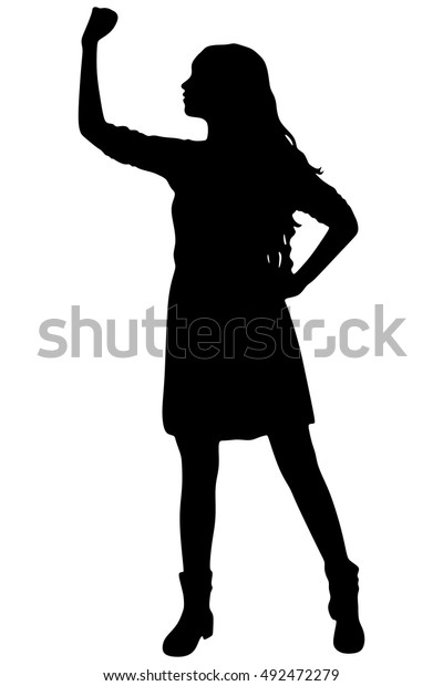 Girl Power Strong Confident Woman Winner Stock Vector (Royalty Free ...