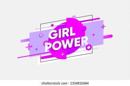 Girl Power stylish banner design with dynamic elements. Vector Eps10 Illustration.