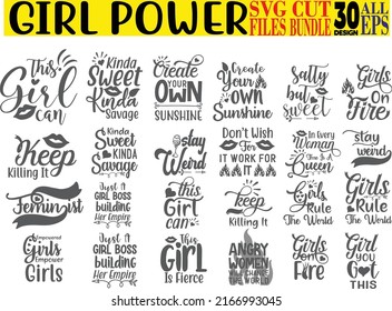 Girl Power SVG Cut Files Bundle svg