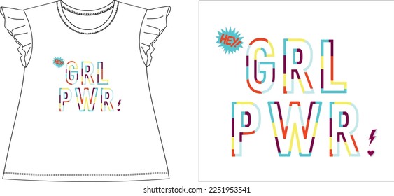Girl Power
t shirt graphic design vector illustration 
