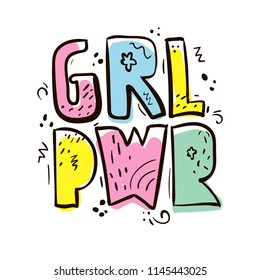 Girl power. Tee graphic design. Typography slogan for t shirt.