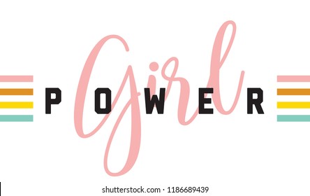 Girl power. Tee print with slogan. Typography for t shirt, hoody or sweatshirt. - Shutterstock ID 1186689439