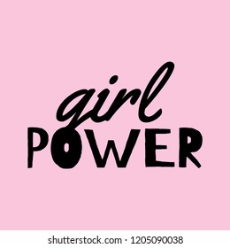 Girl power text. Design for t shirt graphics and prints. Sweet girl Textile graphic print