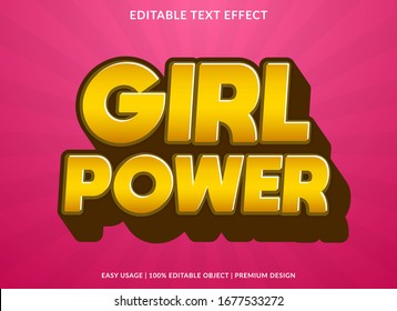 girl power text effect template with 3d style and bold font concept use for brand label and logotype sticker