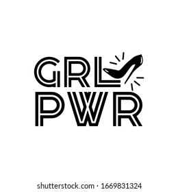 Girl Power text with high heel shoe.
Good for textile print, poster, banner, gift design.