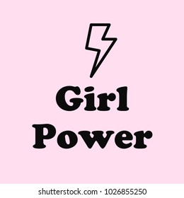 "Girl Power" Text with Ray Power Symbol