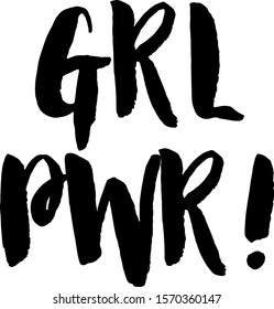 Girl power text vector written with a modern typography.
