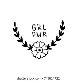 girl power traditional tattoo flash