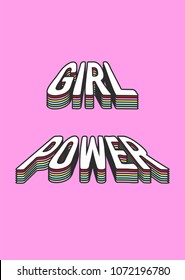 Girl power typography slogan vector for modern t-shirt print, embroidery patch and printing. Fashion modern graphic tee and printed tee. For girl fabric background design