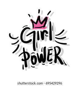 Girl power typography / T shirt graphic / Vector print design