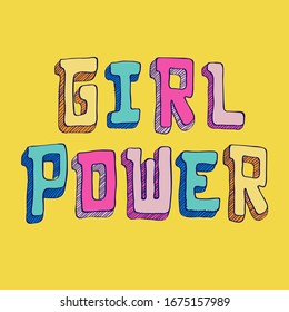 Girl Power Typography, Tee Shirt Graphics, Vectors