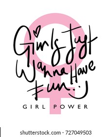 Girl power typography / Textile graphic t shirt print vector design