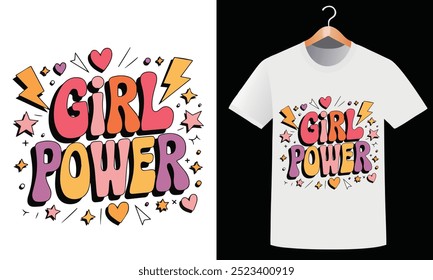 Girl Power typography t-shirt design Inspirational t-shirt  Vector 