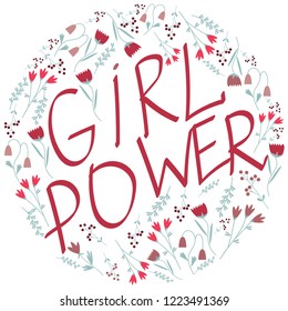 girl power - unique hand drawn inspirational girl power quote. Feminism quote, woman motivational slogan. vector art