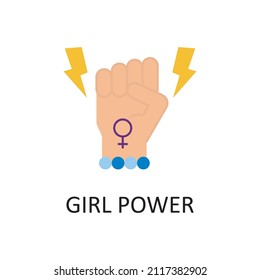 Icono plano del vector de energía de la chica. Símbolo de mejoras en el hogar sobre el fondo blanco Archivo EPS 10