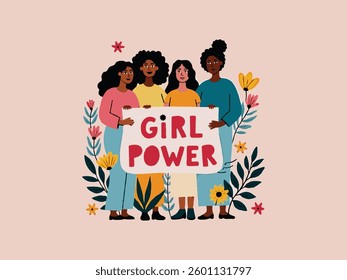 Girl power vector illustration art design