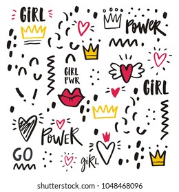 
Girl Power Vector illustration and lettering