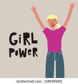 Girl Power Vector illustration and lettering