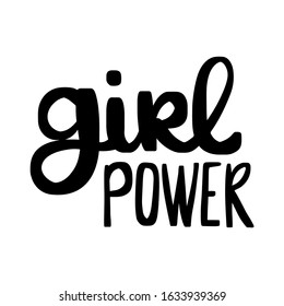 Girl power vector inscription. GRL PWR hand lettering. Feminist slogan. Woman Motivational phrase, quote or saying. Modern brush calligraphy.