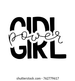 Girl Power vector lettering.