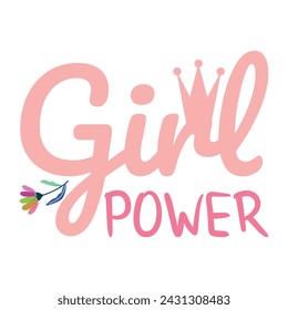 Girl power with white background