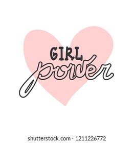 Girl Power. Woman motivational slogan. Feminist slogan. Vector illustration.
