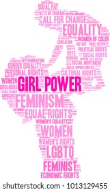 Girl Power word cloud on a white background. 