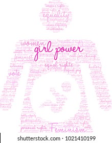 Girl Power word cloud on a white background. 