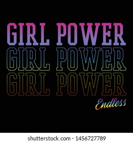 GIRL POWER,Graphic design print t-shirts sports vector