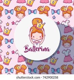girl practice ballet to elegant preformer background