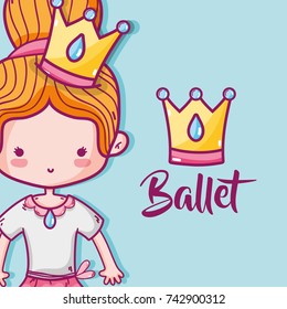girl practice ballet to elegant preformer