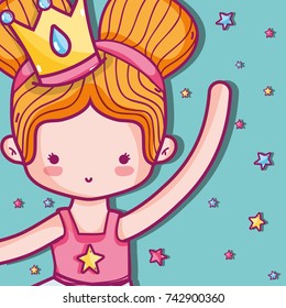 girl practice ballet to elegant preformer