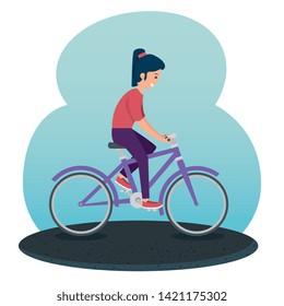 girl practice cycling exercise activity