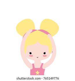 girl practice performance ballet with two buns hair design