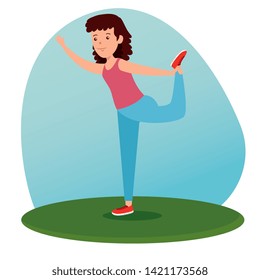 girl practice yoga exercise activity