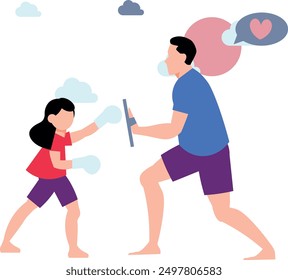 The girl is practicing the boxing.