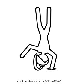 girl practicing exercising artistic gymnastic vector illustration eps 10