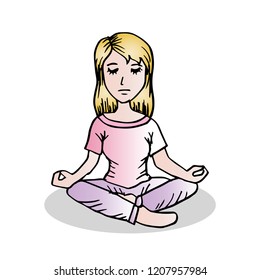 Girl Practicing meditation