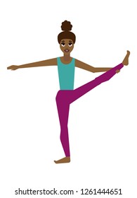 girl practicing yoga. healthy lifestyle. vector illustration on white background