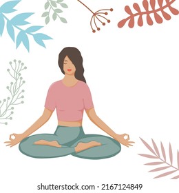 girl practicing yoga on the nature