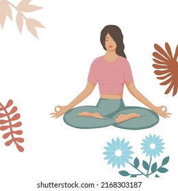 girl practicing yoga on the nature