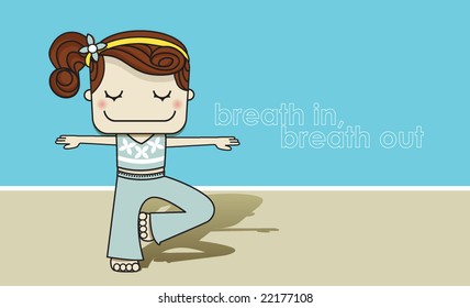 girl practicing yoga (series)