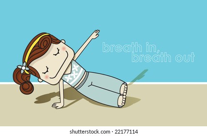 girl practicing yoga (series)