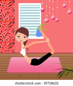 Girl practising yoga