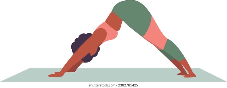 Girl practising yoga asana. healthy Lifestyle. Colorful flat vector illustration isolated on a white background.