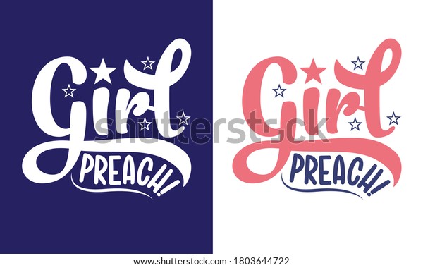 Girl Preach Printable Vector Illustration Stock Vector (Royalty Free ...
