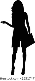 girl Premium Vector | A shopping girl vector silhouette